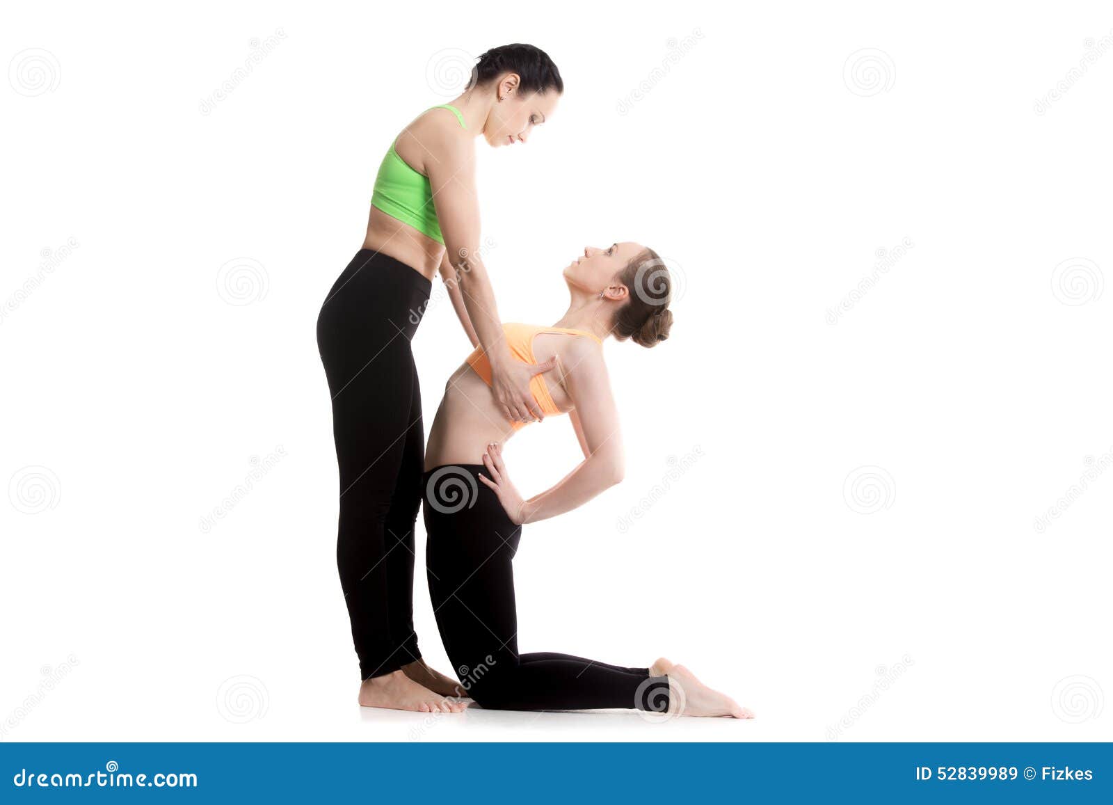 Yoga With Coach Camel Pose Stock Image Image Of Asana