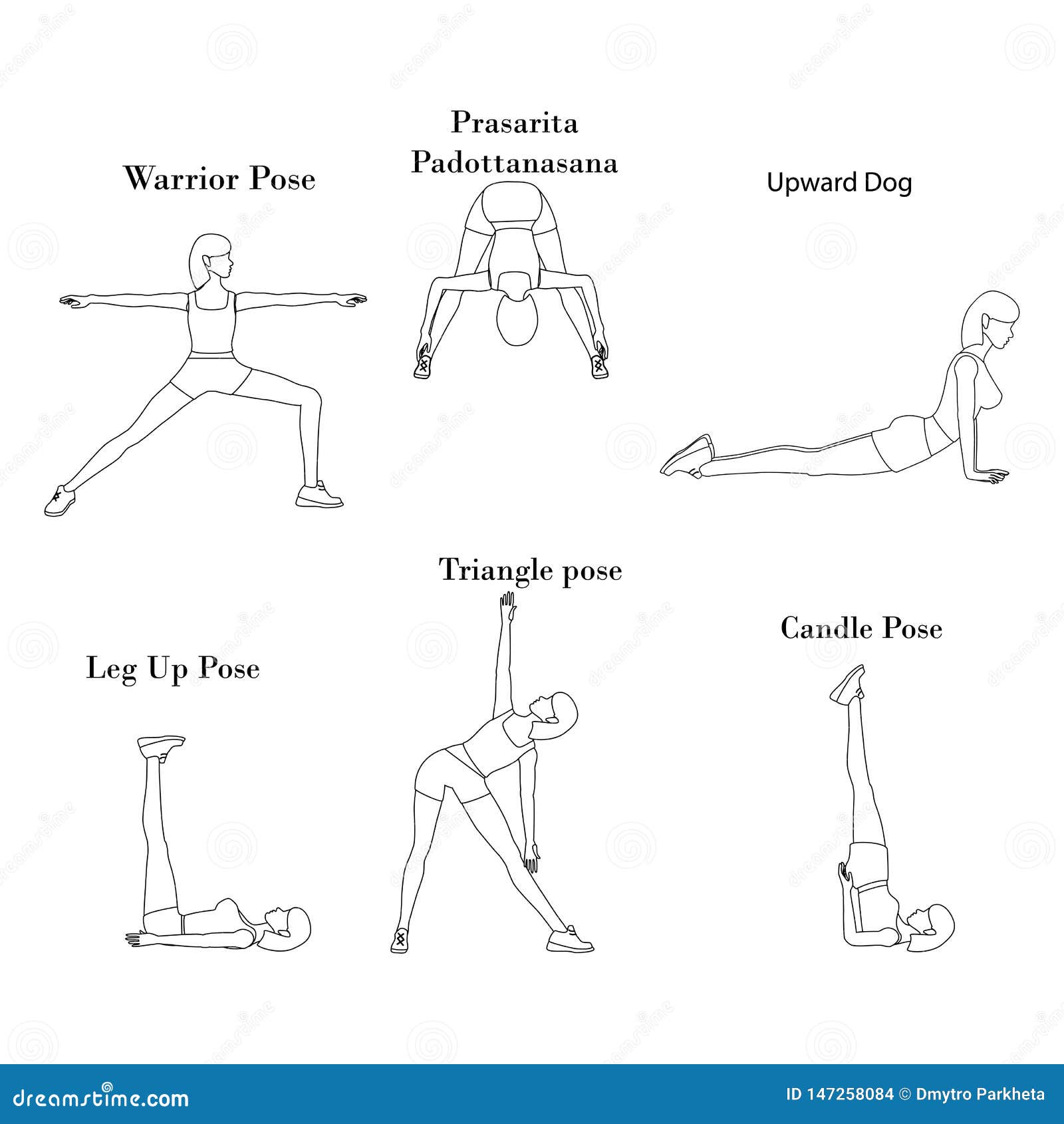 Yoga Exercises Workout Outline Stock Vector Illustration of icon