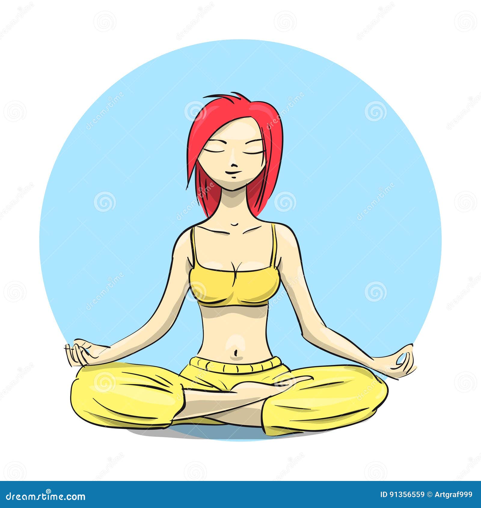 yoga. girl in the lotus position.  