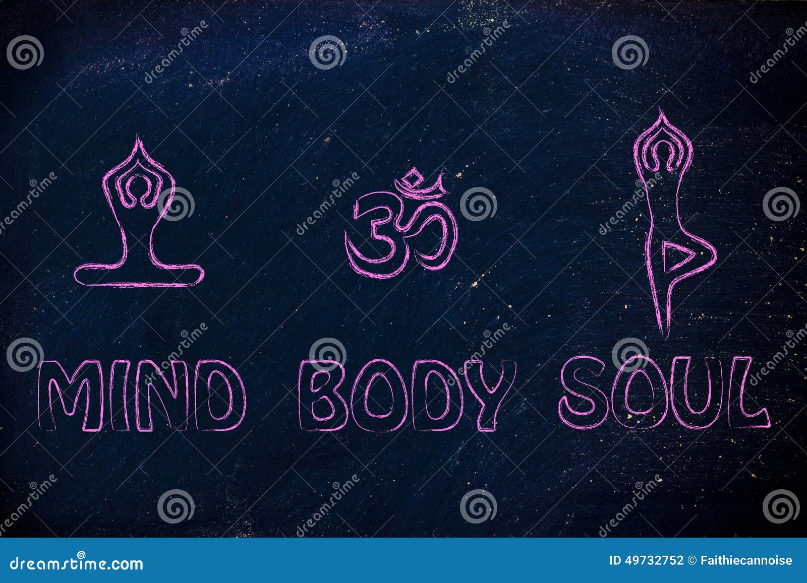 Yoga Inspired Illustration, Mind Body And Soul Stock Photo ...