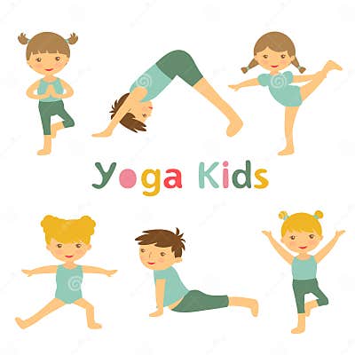 Yoga kids stock vector. Illustration of child, sportive - 36108430