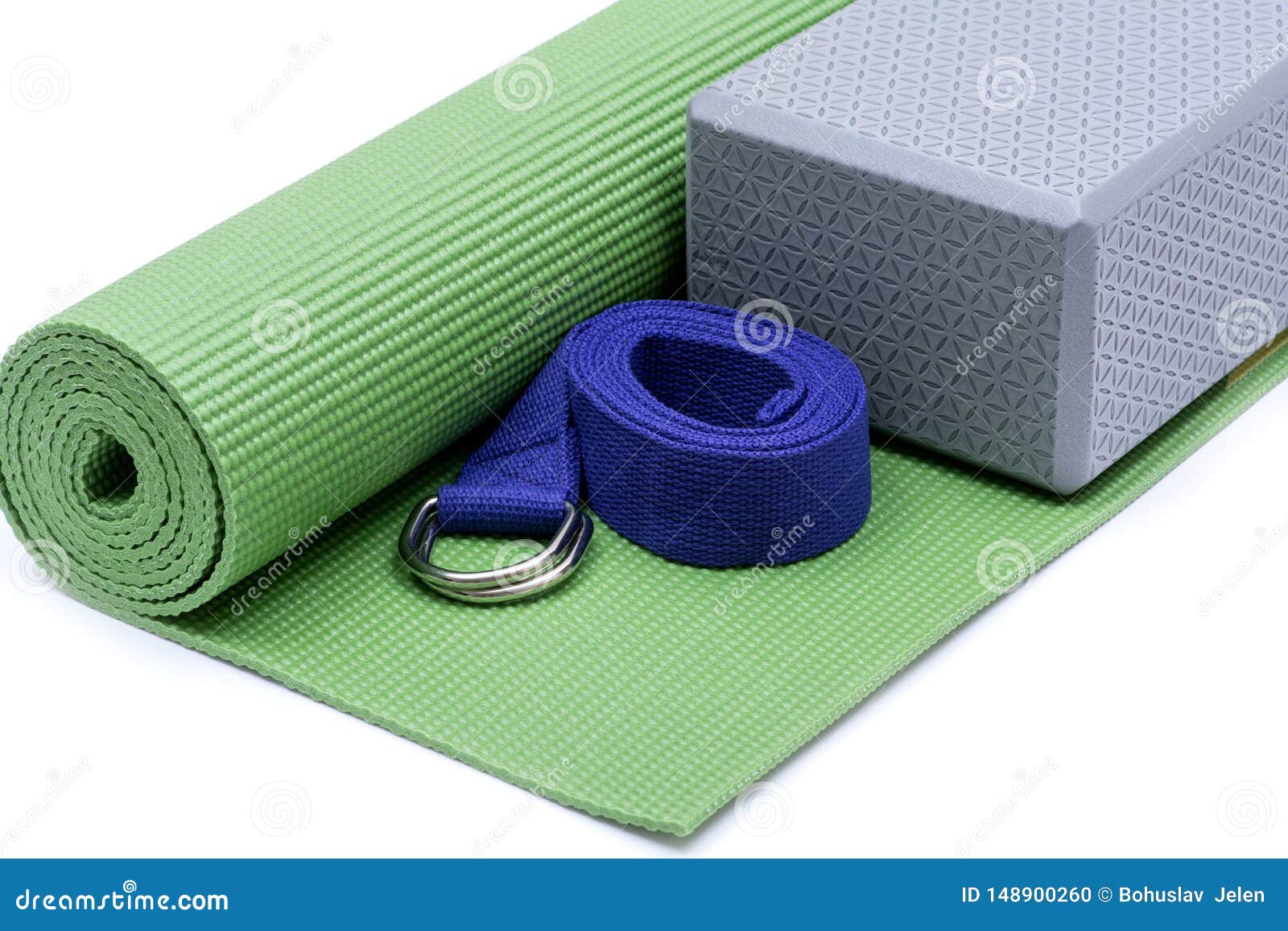 YOGA KIT for BEGINNERS Yoga Mat, Strap, Block Stock Photo - Image of  athletic, accessories: 148900260