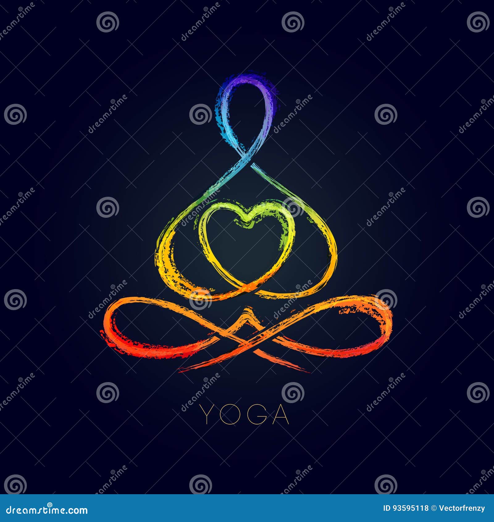 yoga line figure in a lotus pose