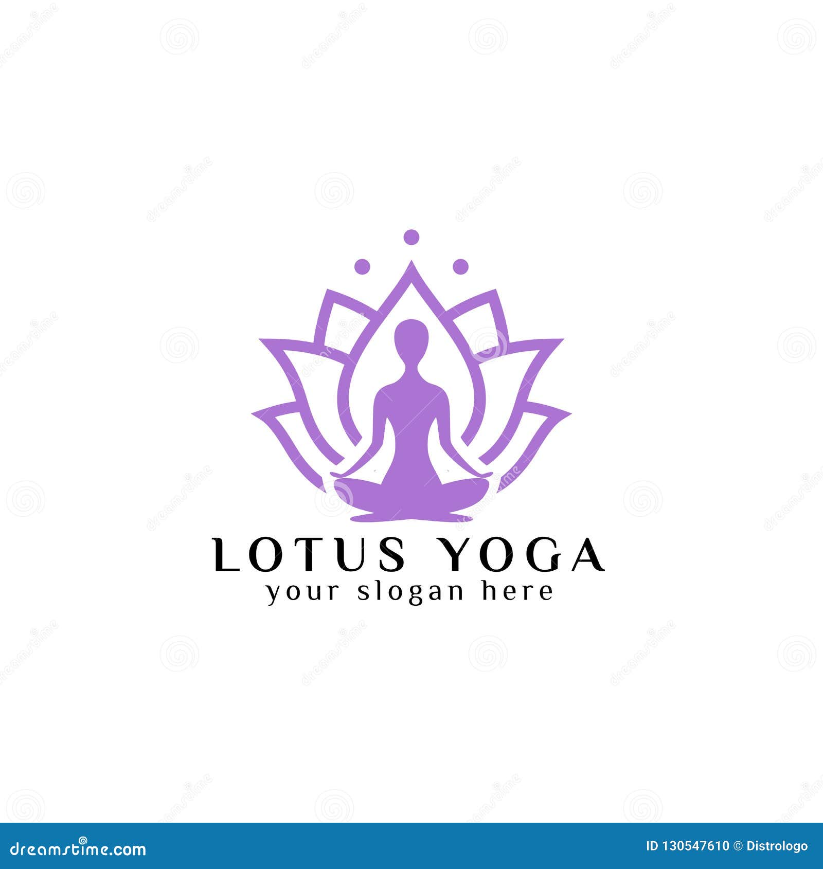 Yoga Logo Design Stock Human Meditation In Lotus Flower Vector