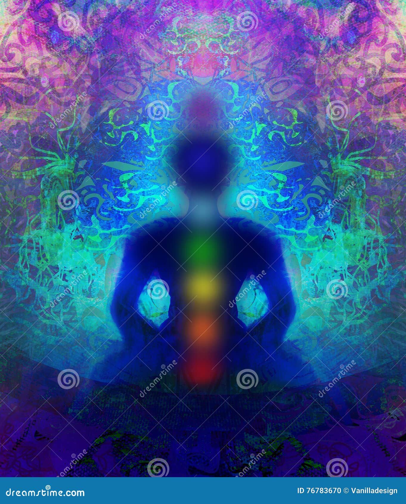 Yoga lotus pose. stock illustration. Illustration of buddhism 76783670