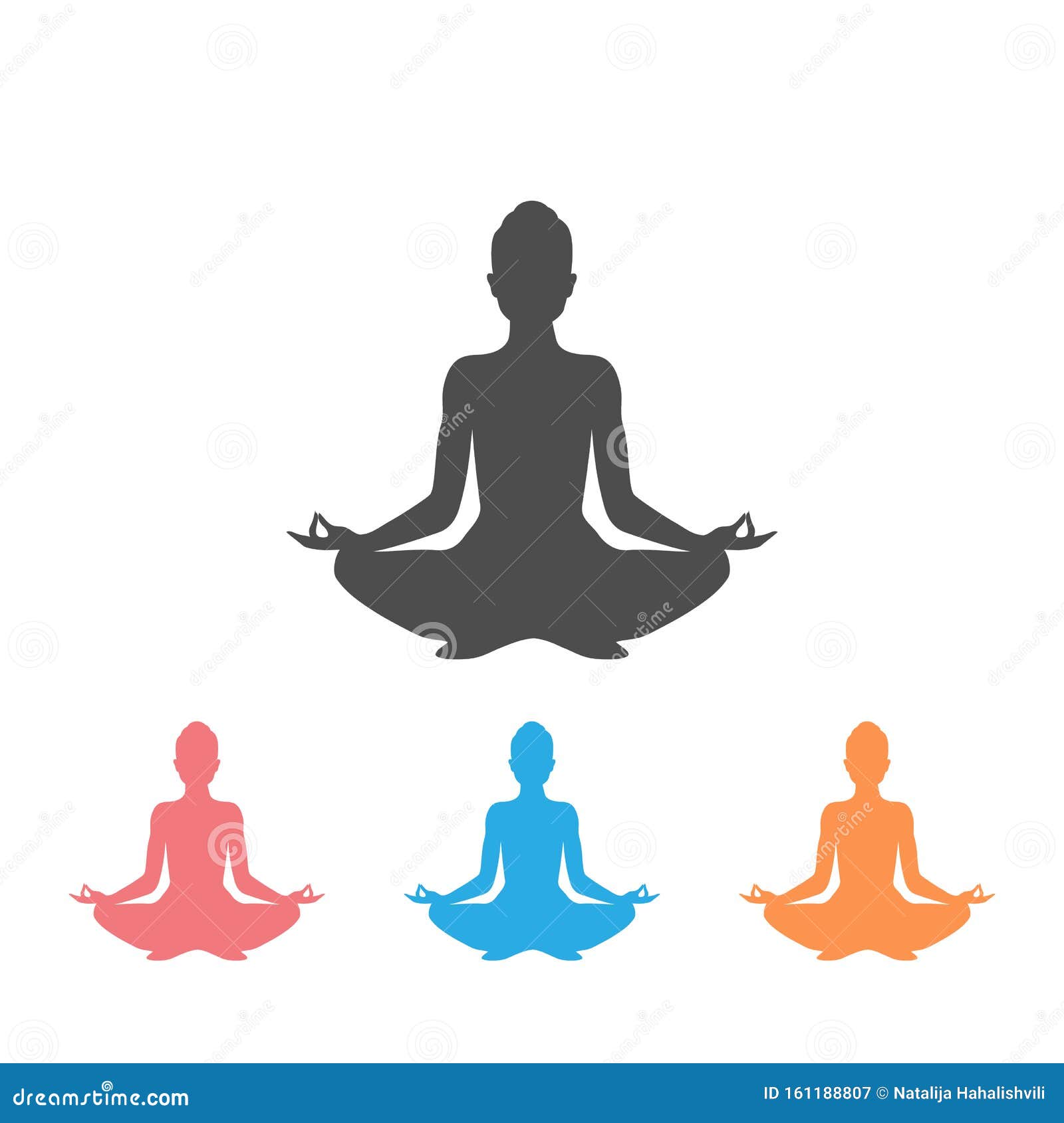 Yoga woman meditate sitting in lotus pose. silhouette of exercise girl over  black background. | CanStock