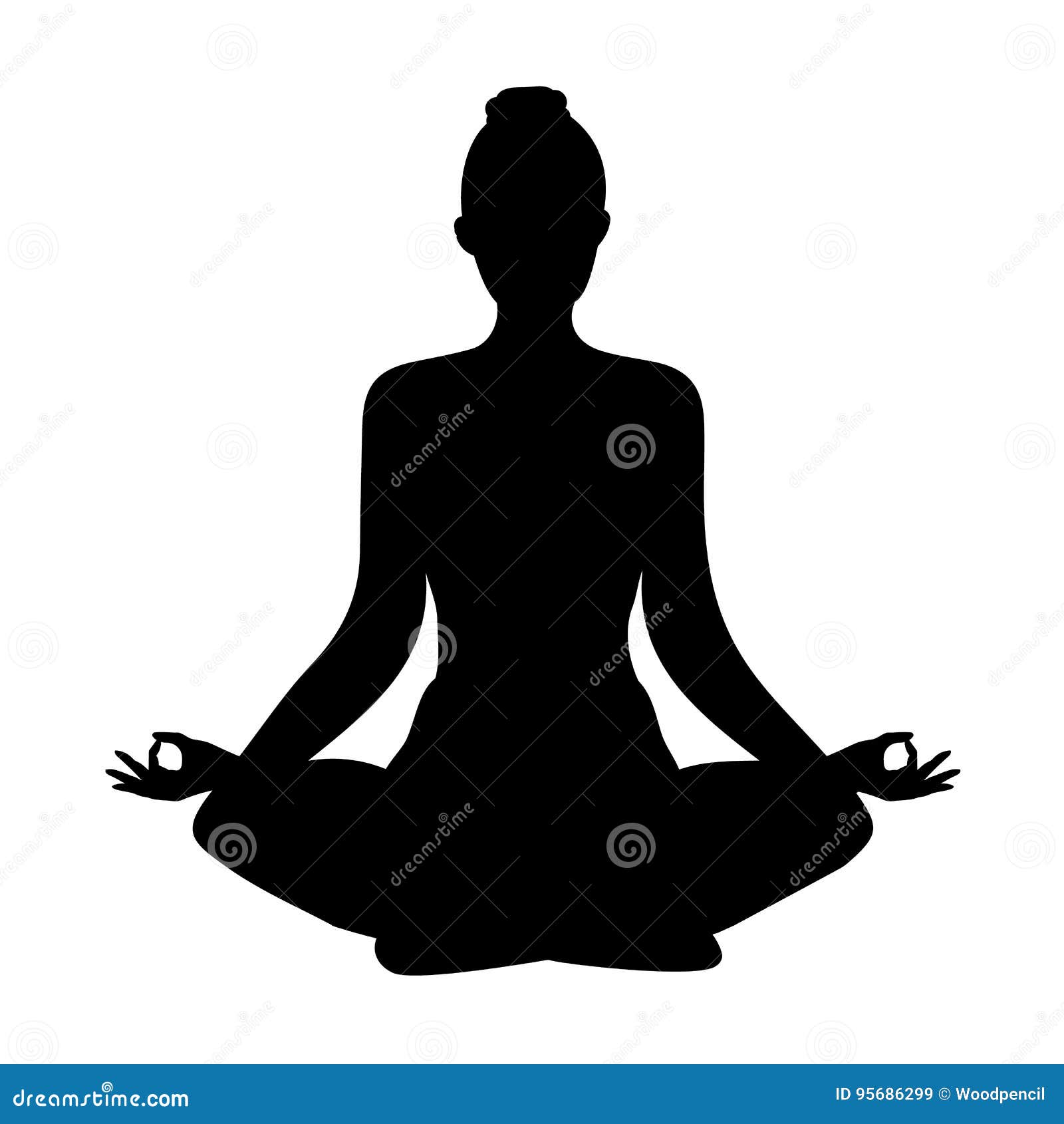 yoga. lotus position silhouette.  