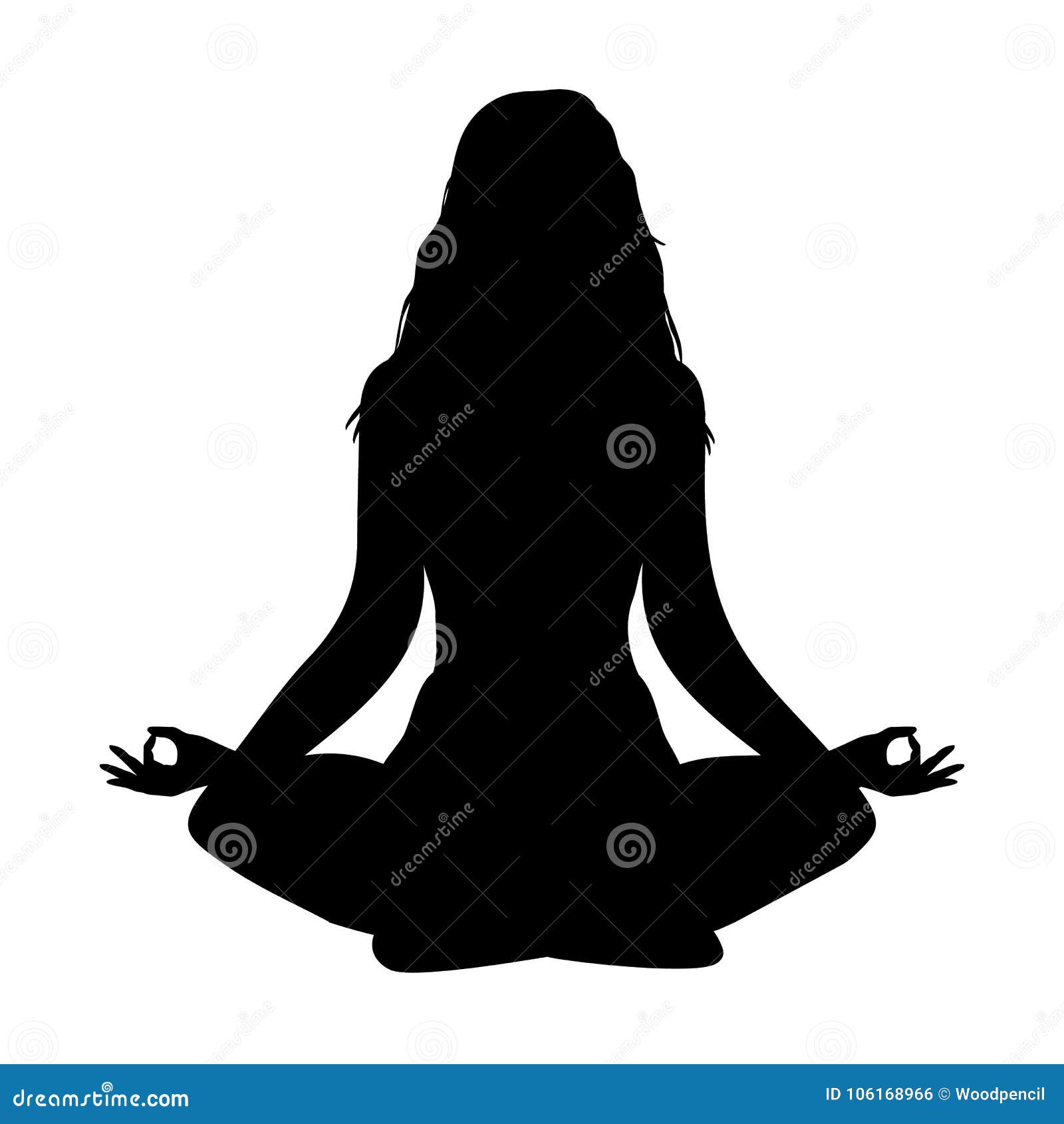 yoga. lotus position silhouette.  . long hairs