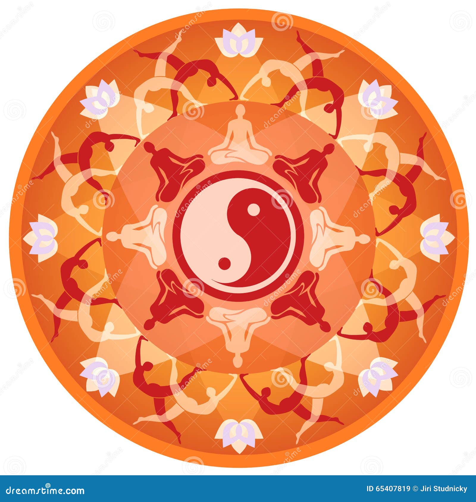 Download Yoga mandala. stock vector. Illustration of ornament ...