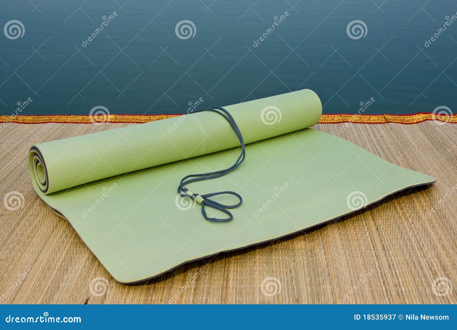 Yoga Mat stock image. Image of wrapped, string, rolled 18535937