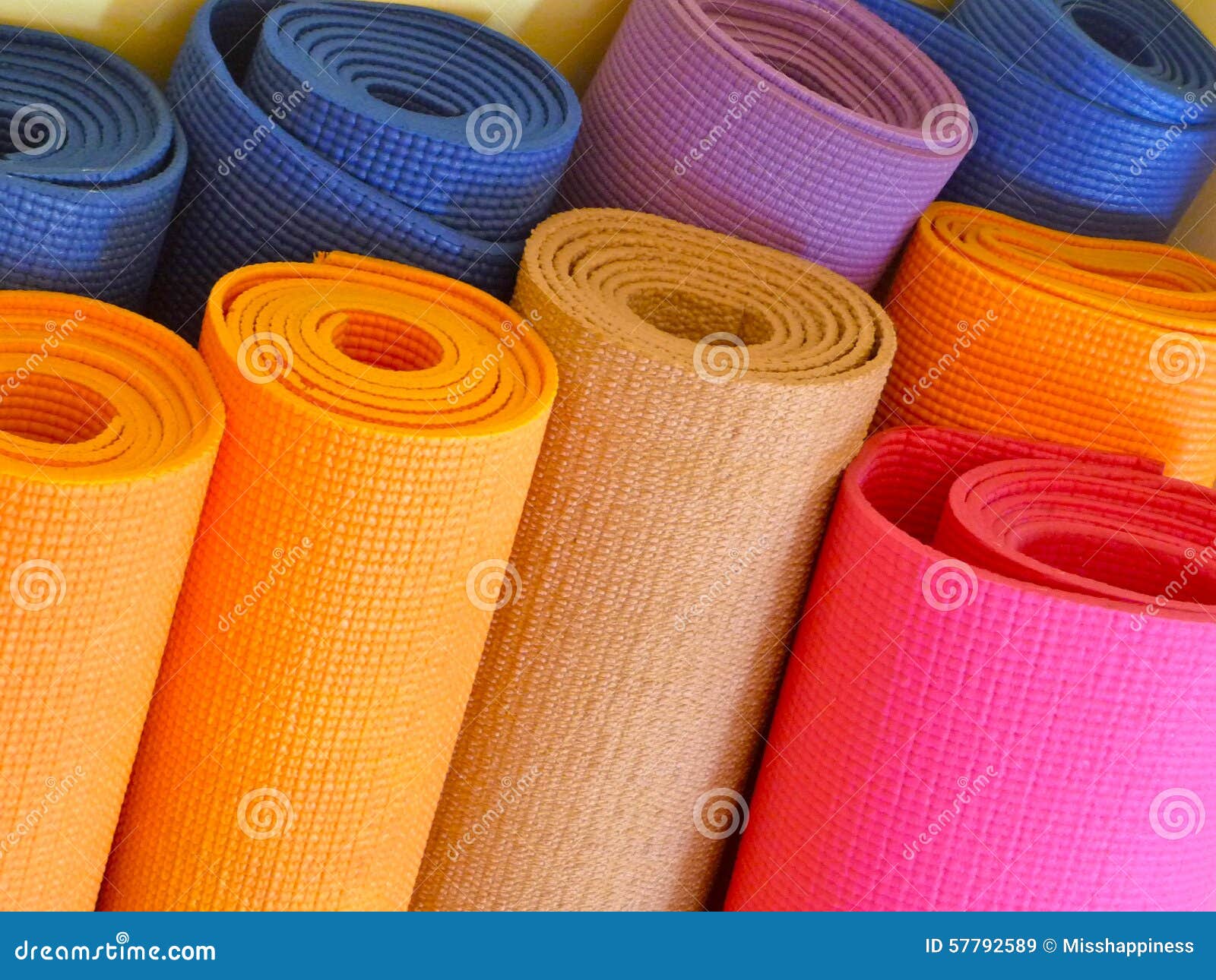 Yoga mats stock image. Image of multicolored, colourful 57792589