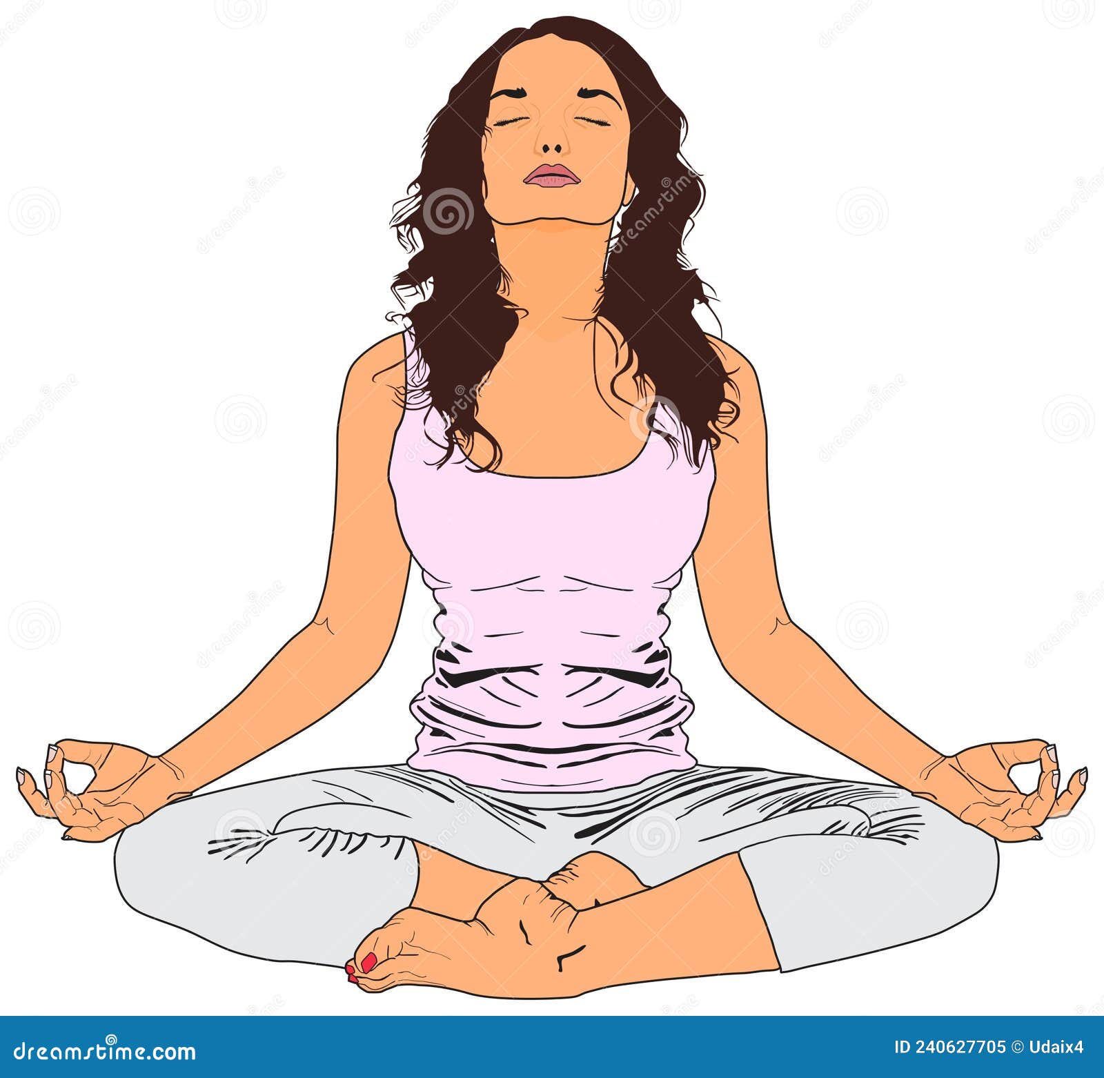 Yoga Mulheres Meditação Desenho Plano Ilustração do Vetor - Ilustração de  feriado, projeto: 240627705