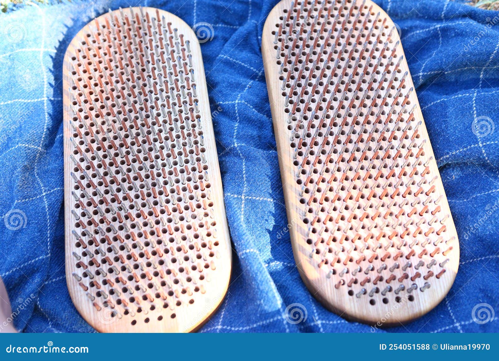 Yoga Nail Desk Sadhu Closeup Photo on Blue Mat Background Stock Photo -  Image of light, harmony: 254051588