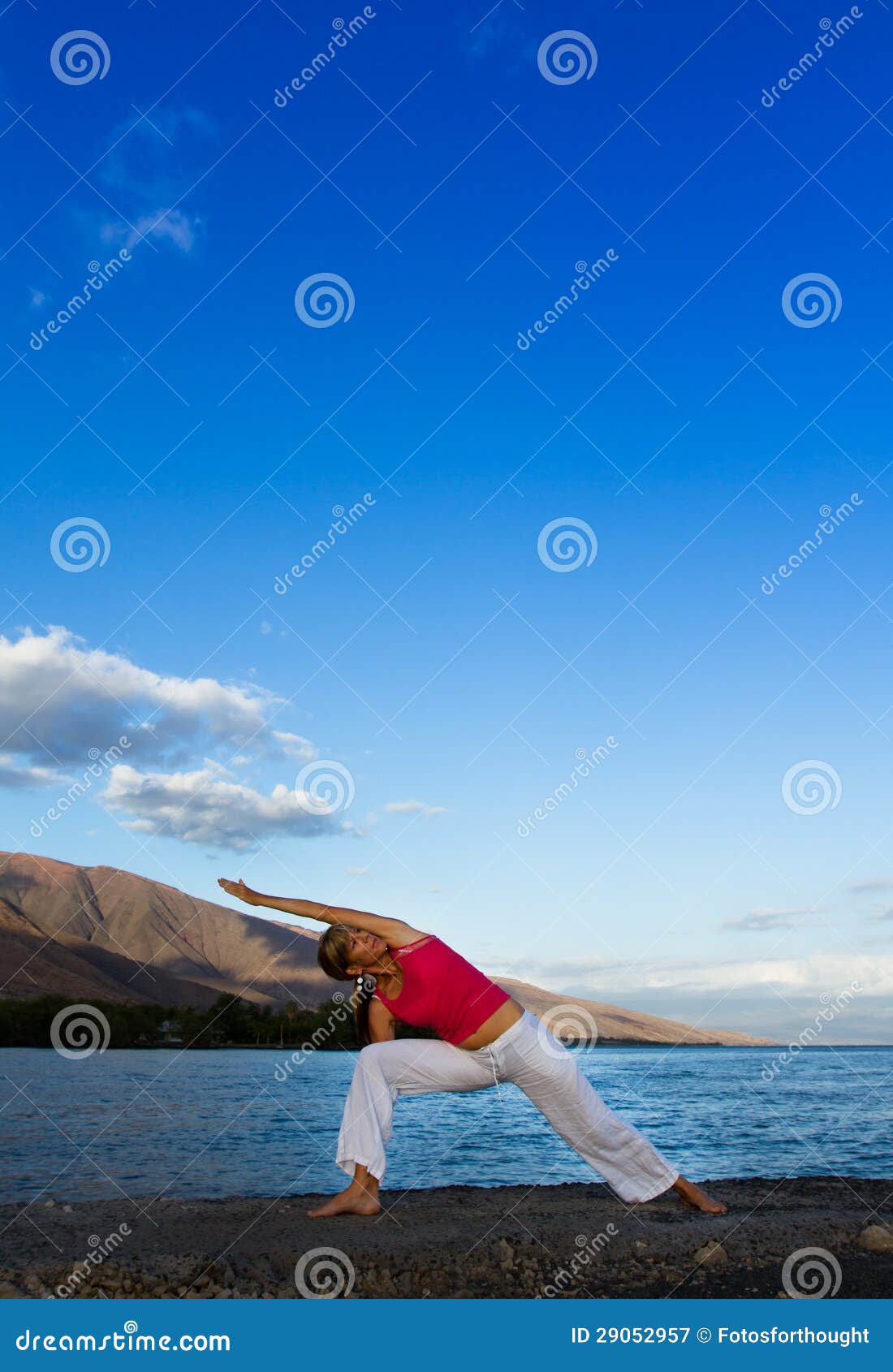 Yoga by the Ocean stock image. Image of evening, copy 29052957