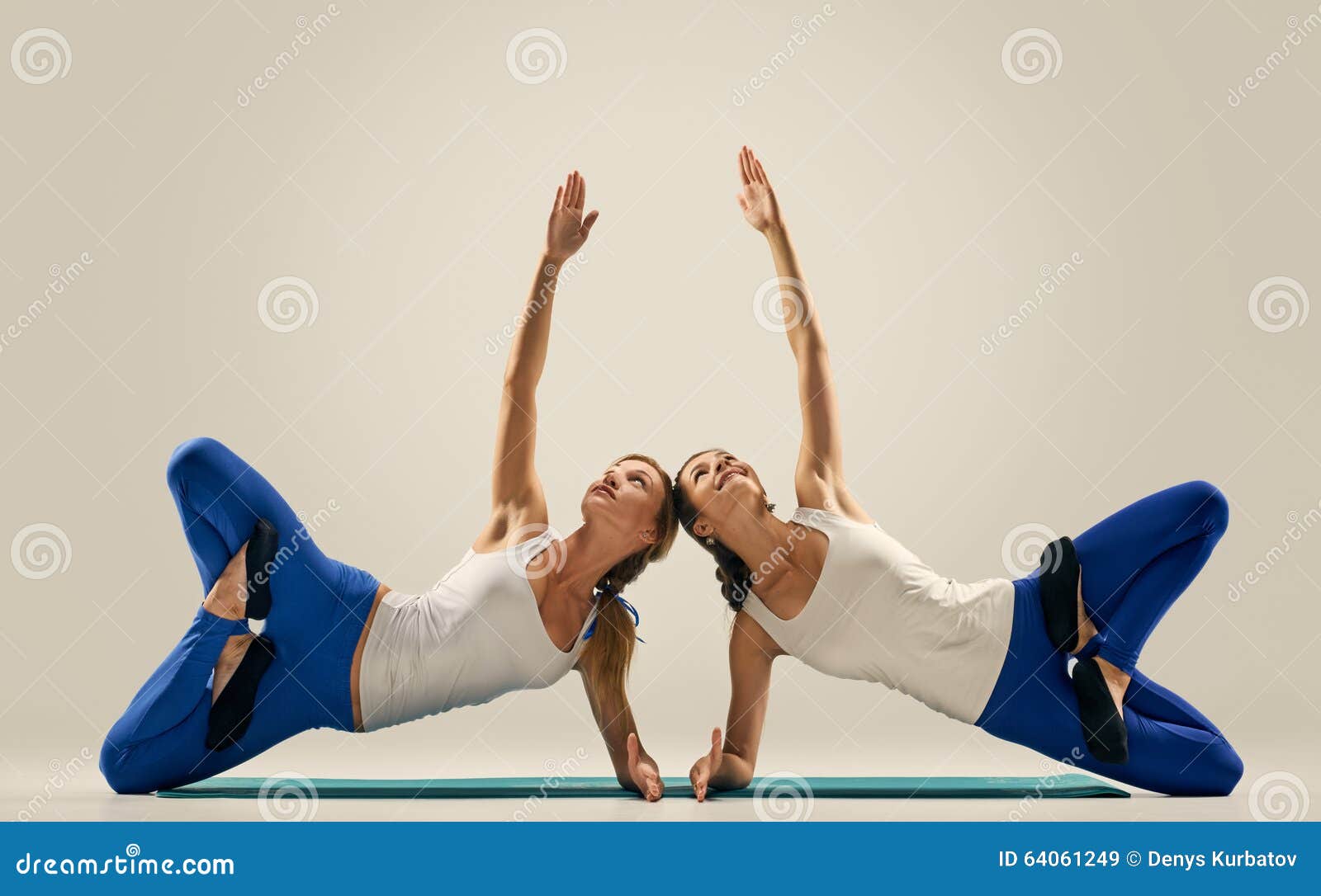 Yoga in Pair. Women. Duo. Balance on One Leg Stock Photo - Image of  concentration, background: 64953108