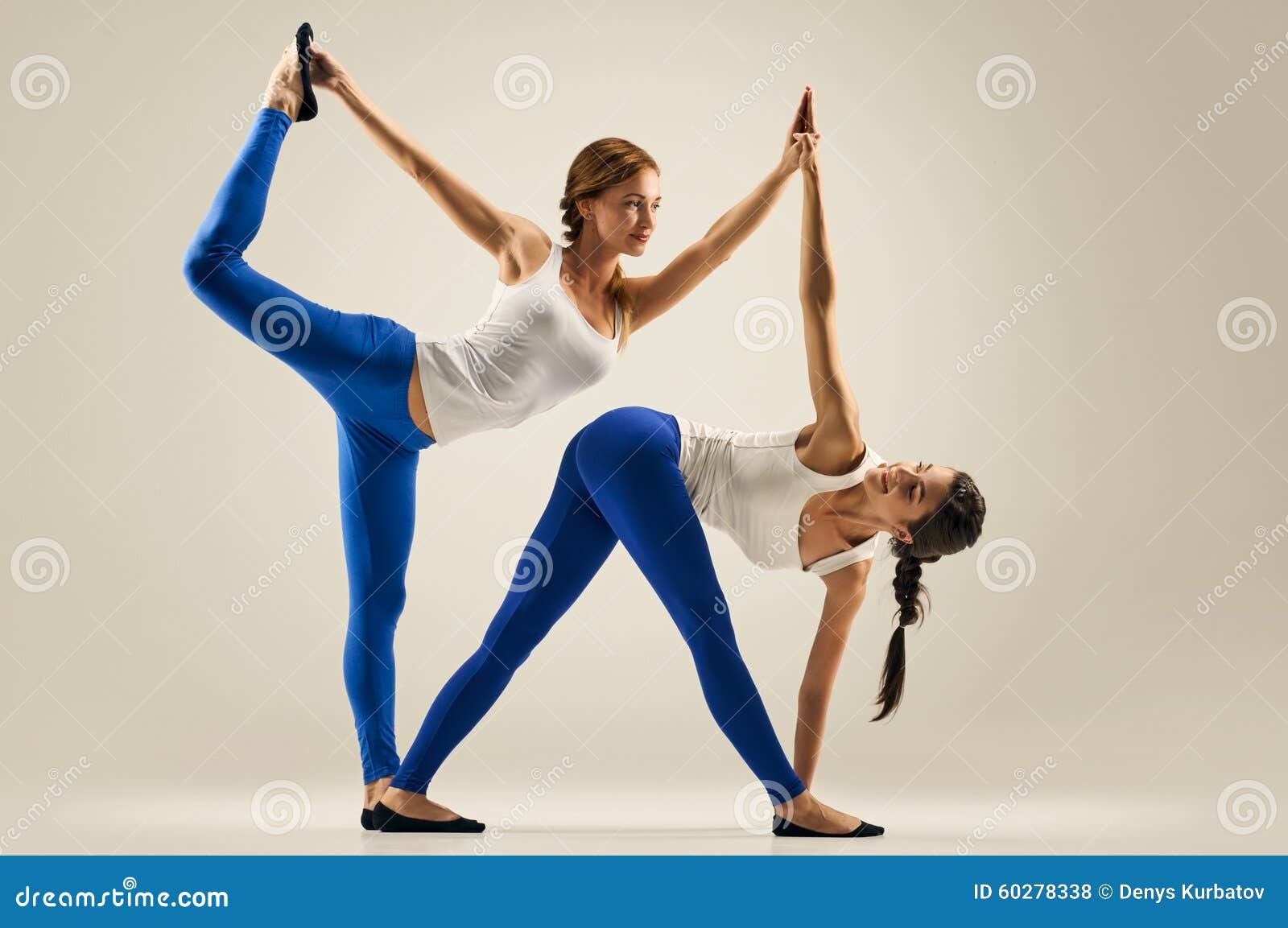 Yoga Pair Women Duo Balance Stock Photos - Free & Royalty-Free Stock Photos  from Dreamstime