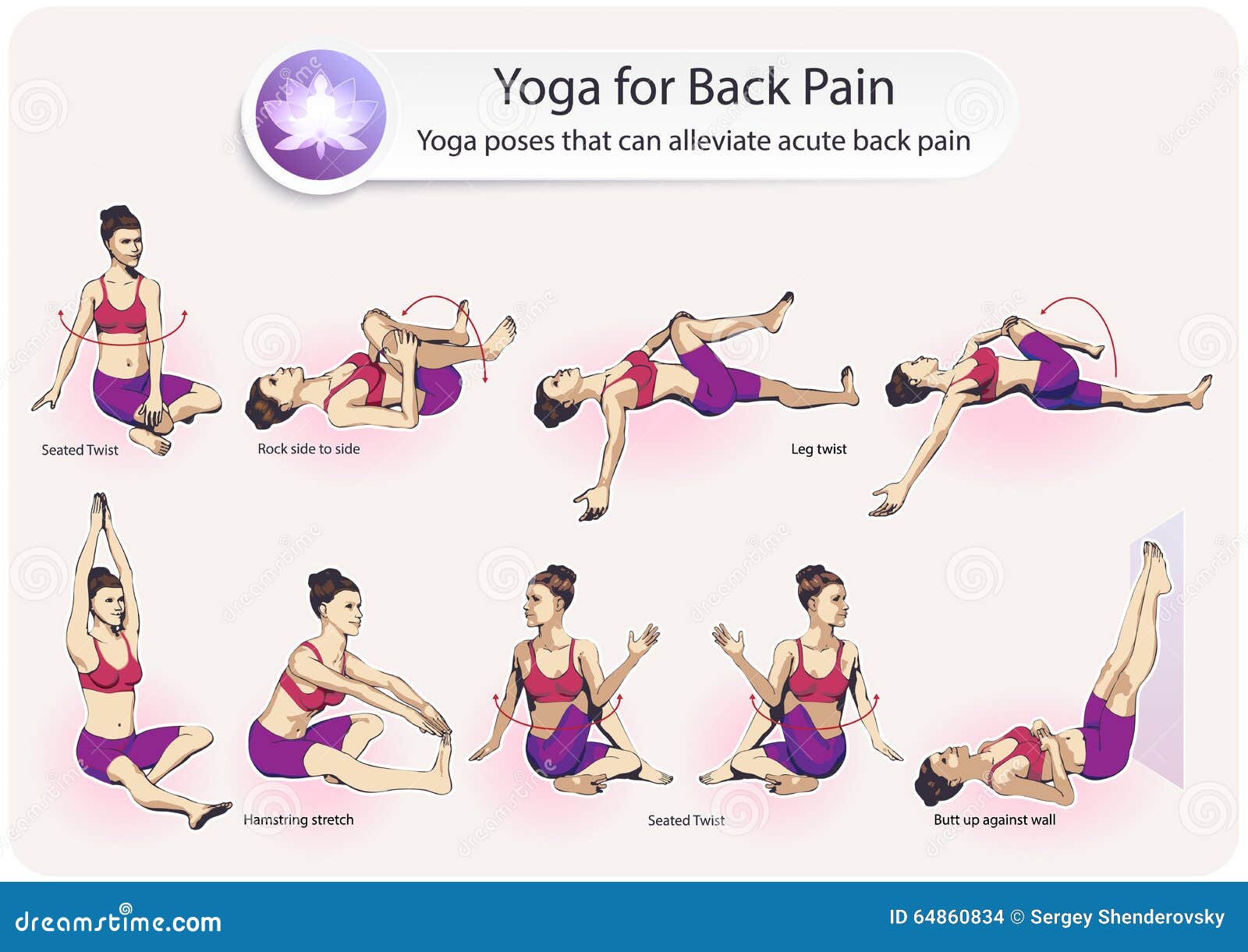 Yoga Per Dolore Alla Schiena Illustrazione Vettoriale Illustrazione Di Schiena Dolore