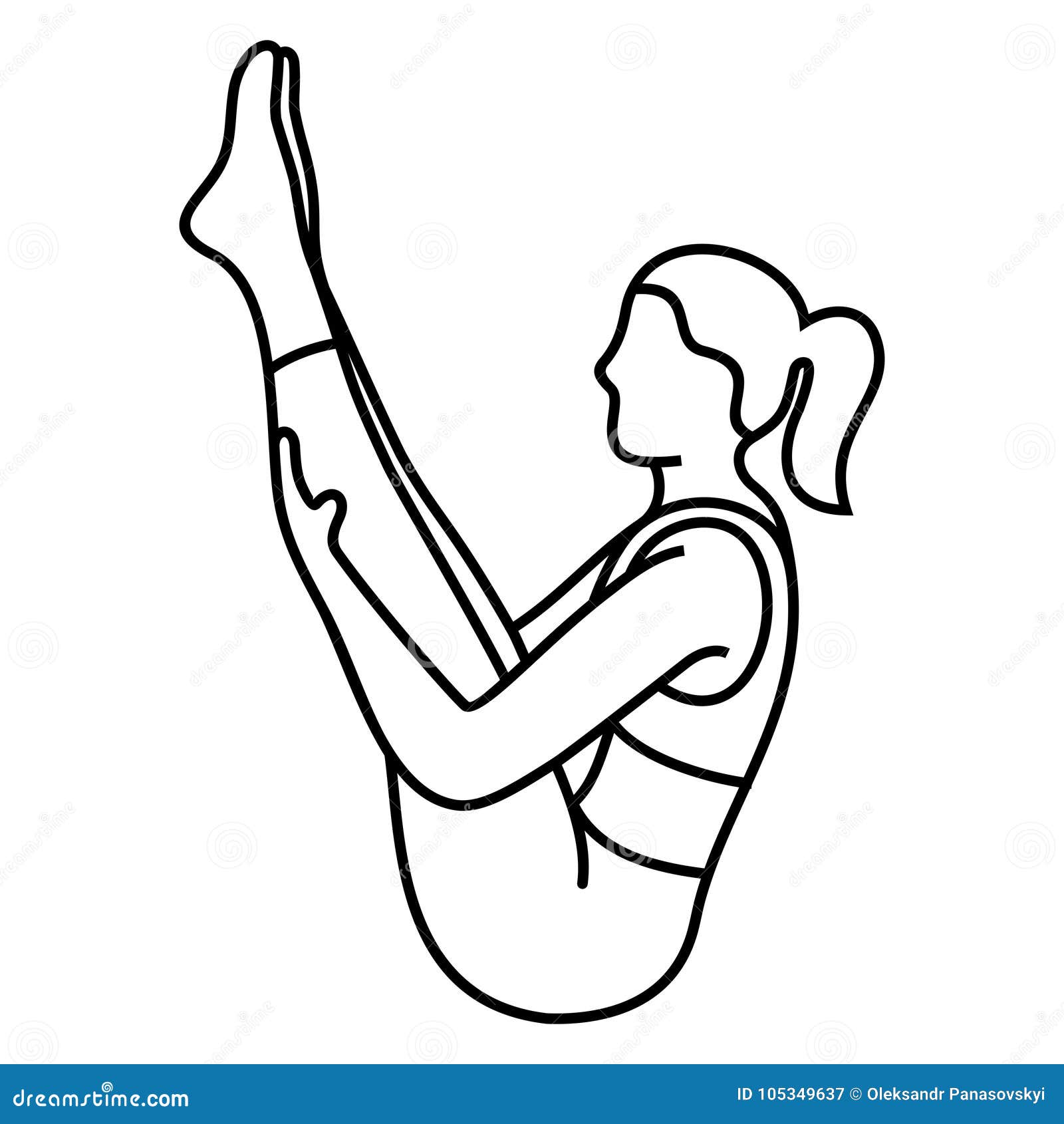 V-Sit Female Home Workout Exercise Guide Illustration or Boat Yoga Pose  Outline Concept Stock Vector | Adobe Stock