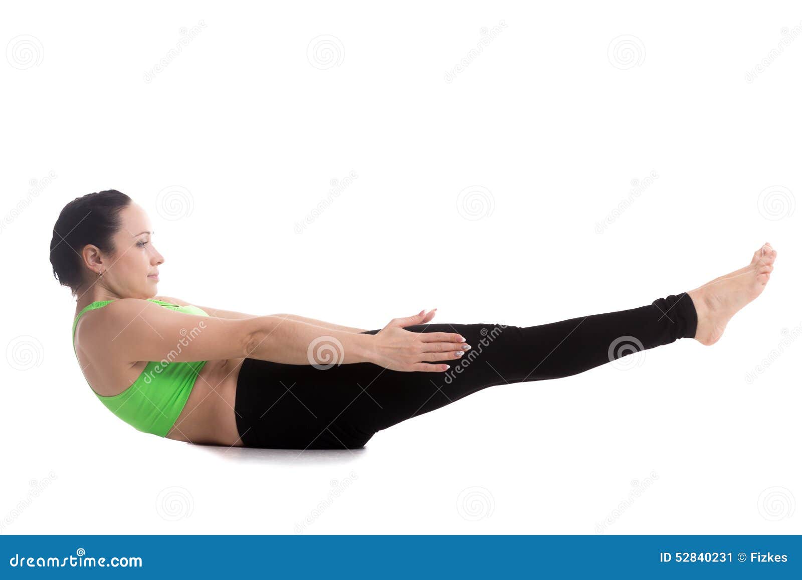 Beautiful sporty girl doing yoga exercises for abdominal muscles, flat belly,  supported headstand yoga asana, salamba sirsasana Stock Photo - Alamy