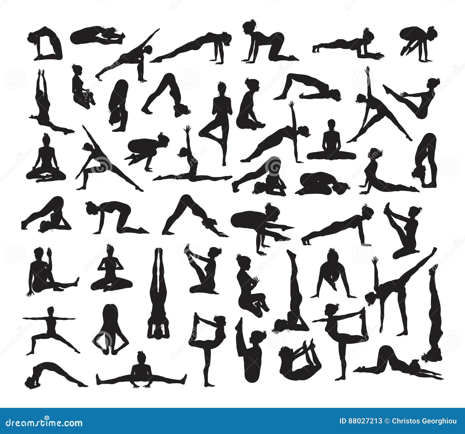 Yoga Poses Silhouettes Stock Illustrations 820 Yoga Poses Silhouettes