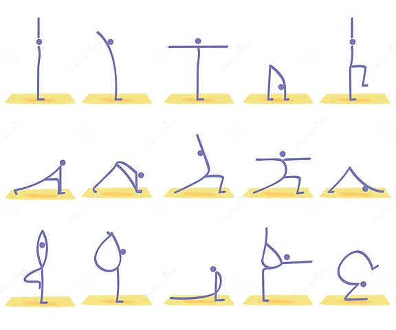 Yoga poses vector stock vector. Illustration of isolates - 21800006