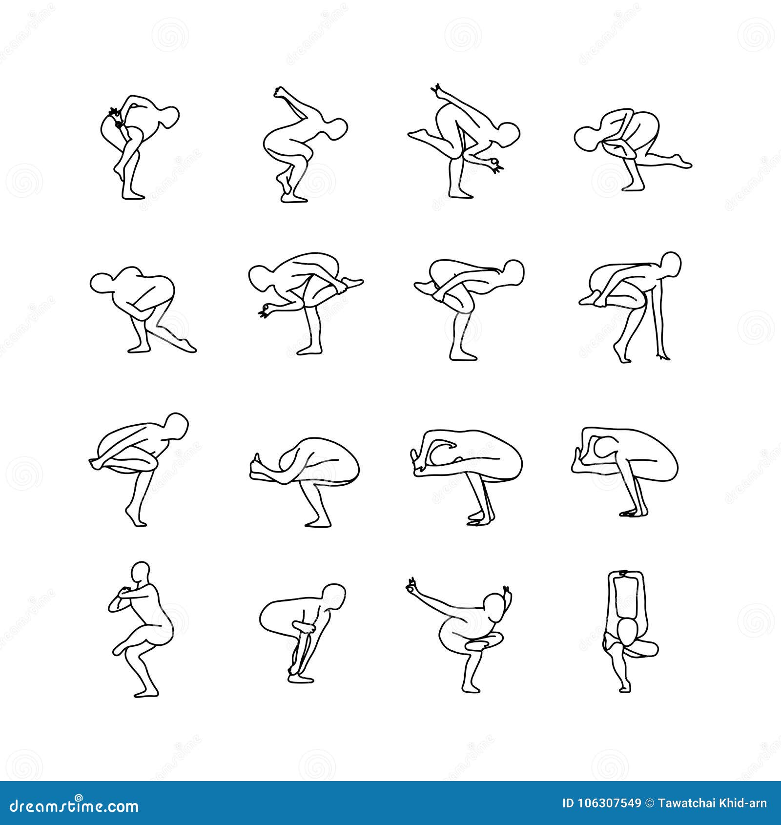 Yoga Poses Outline Icon Vector Illustrations Stock Vector (Royalty Free)  2296603157 | Shutterstock