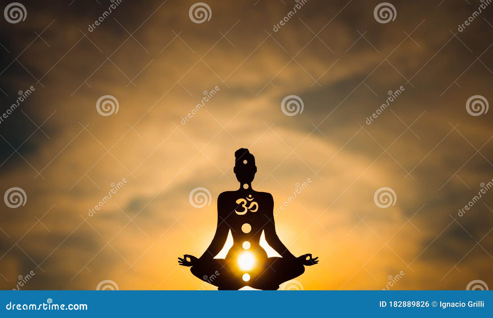 yoga position silhouette in contrasting sun, solar plexus chakra