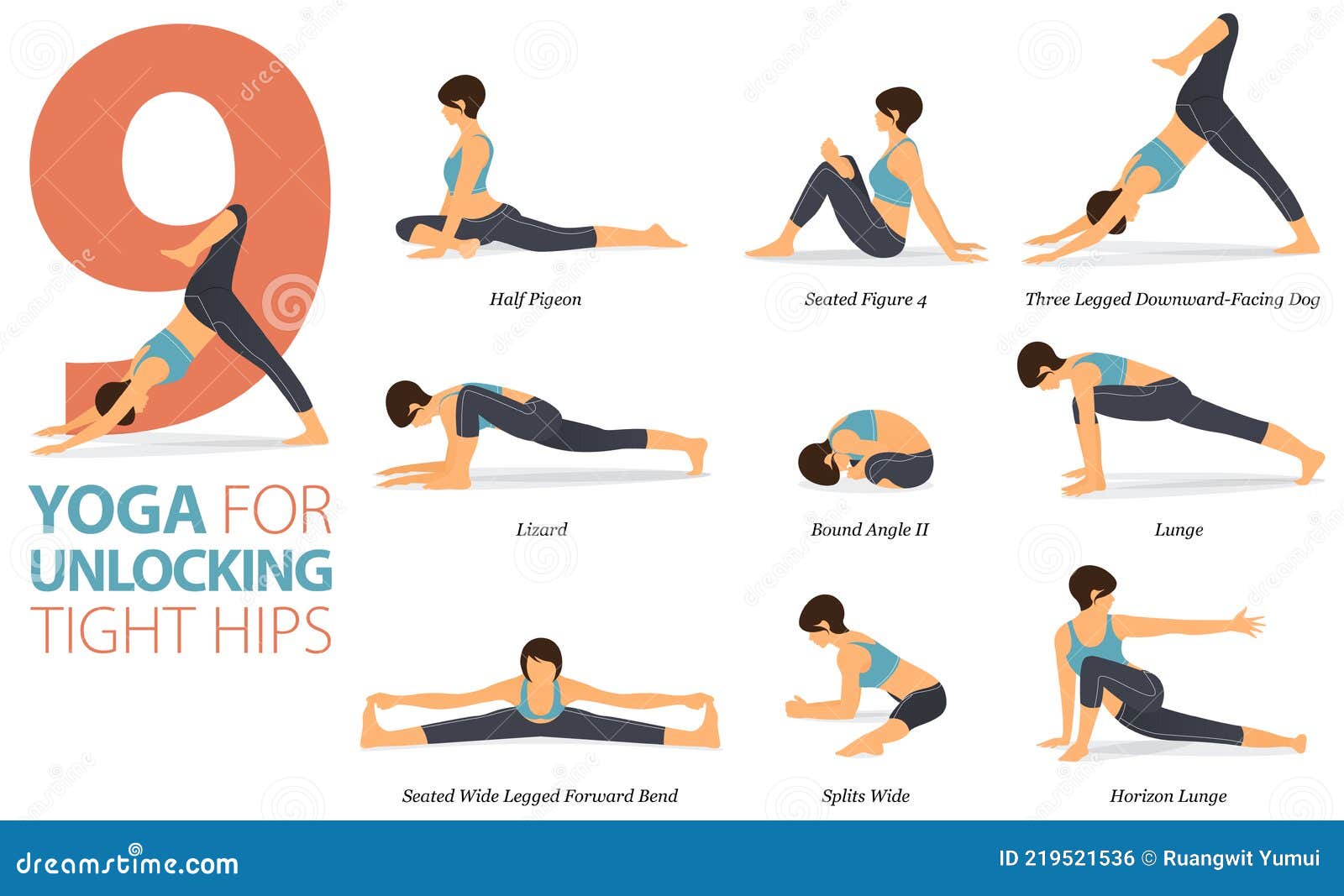 6 Yoga Poses or Asana Posture for Workout in after Work Flow Concept. Women  Exercising for Body Stretching. Fitness Infographic. Stock Vector -  Illustration of character, pose: 239768585