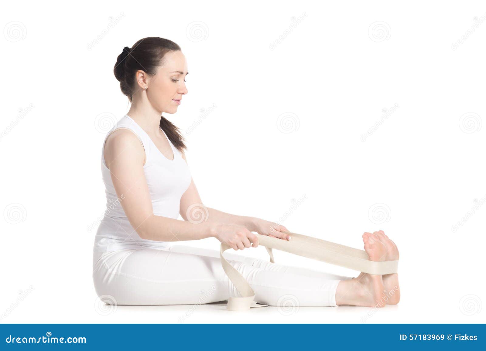 Yoga With Props, Paschimothanasana Stock Image Image of iyengar
