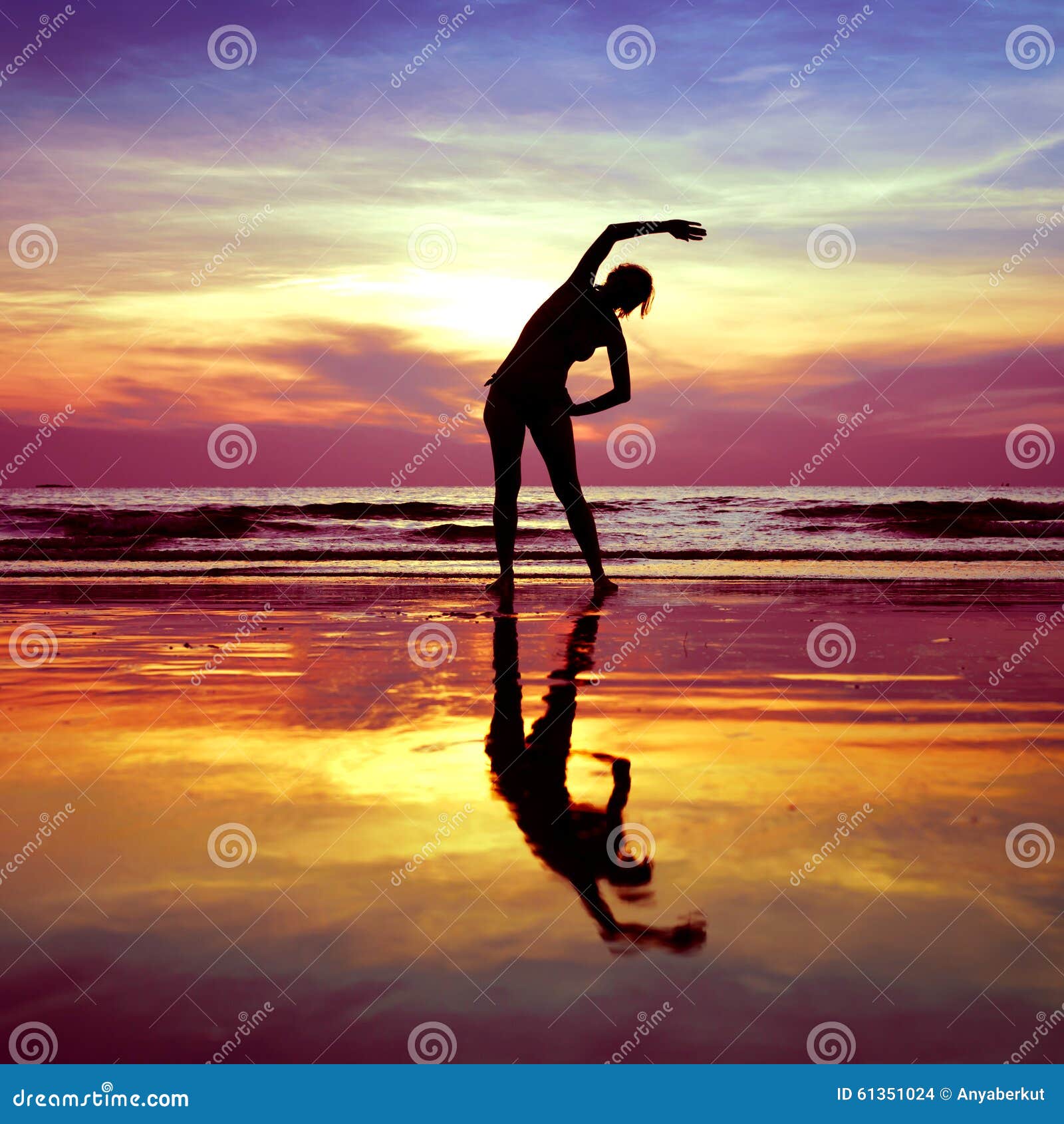 Yoga stretching exercises stock photo. Image of evening - 61351024