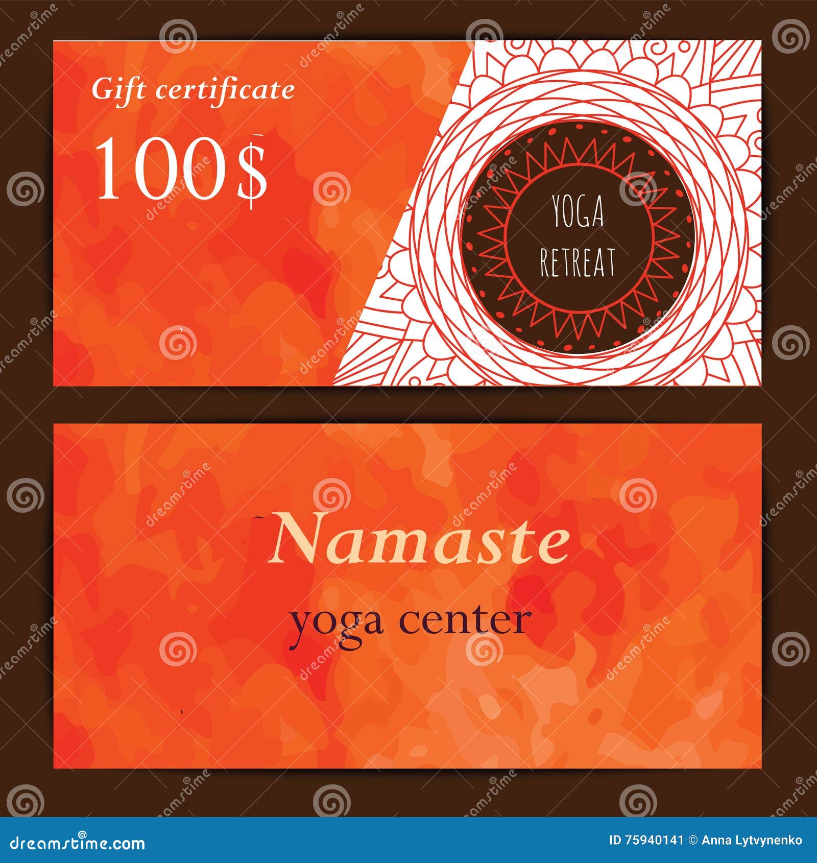 Yoga Studio Gift Card Template Stock Image Image of calm, exercise 75940141