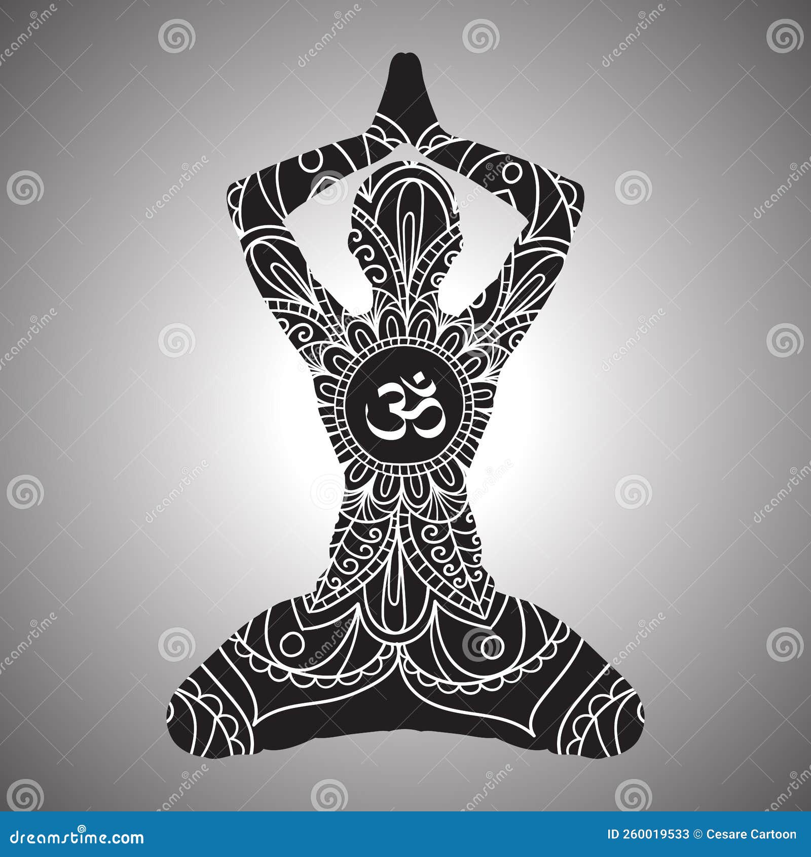 Yoga zentangle stock vector. Illustration of design 260019533