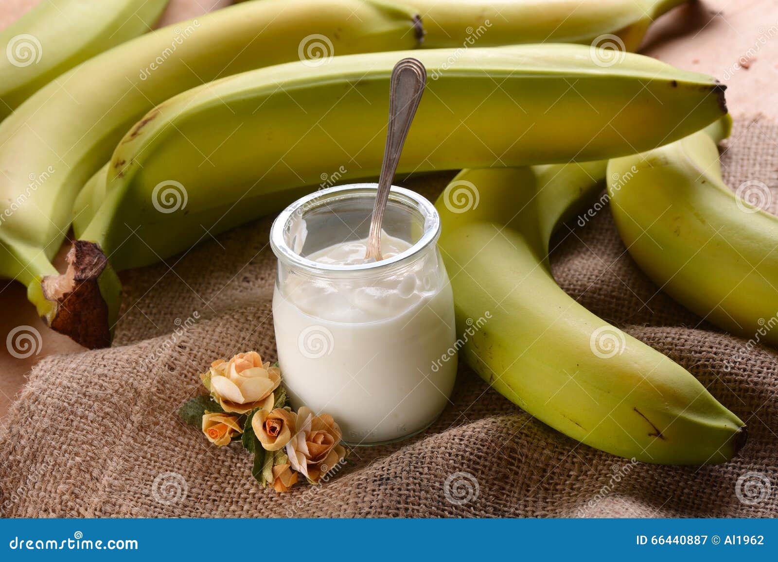 Yoghurt banana homemade stock image. Image of milk, closeup 66440887