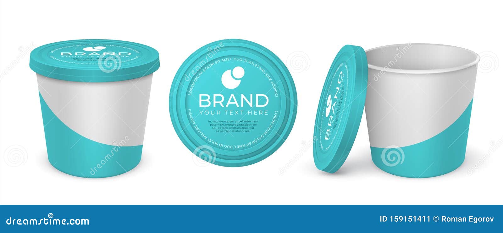 Download Yoghurt Container. Realistic Mockup Blank And With Company ...
