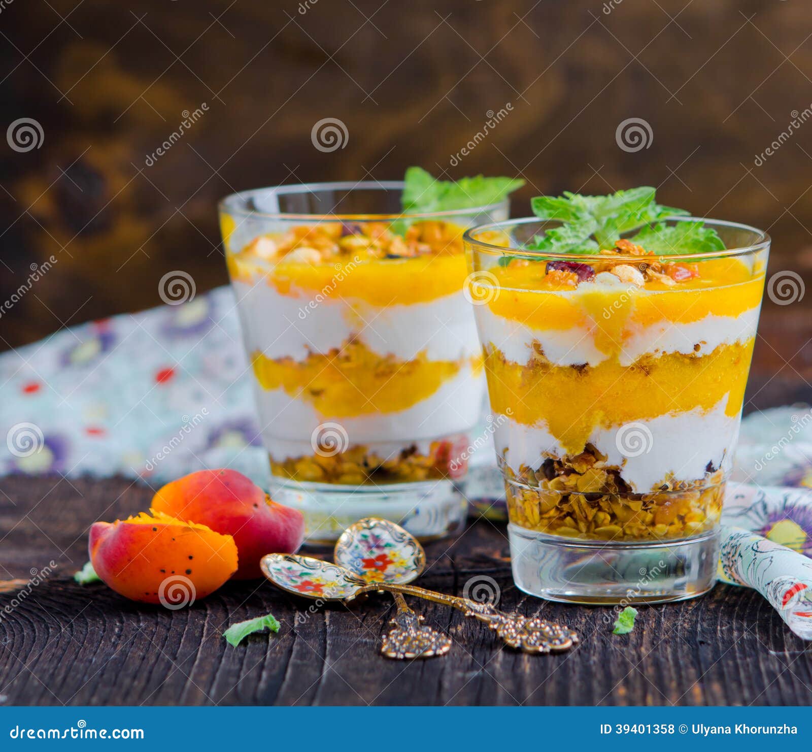 Yoghurt dessert stock photo. Image of diet, food, fruit 39401358