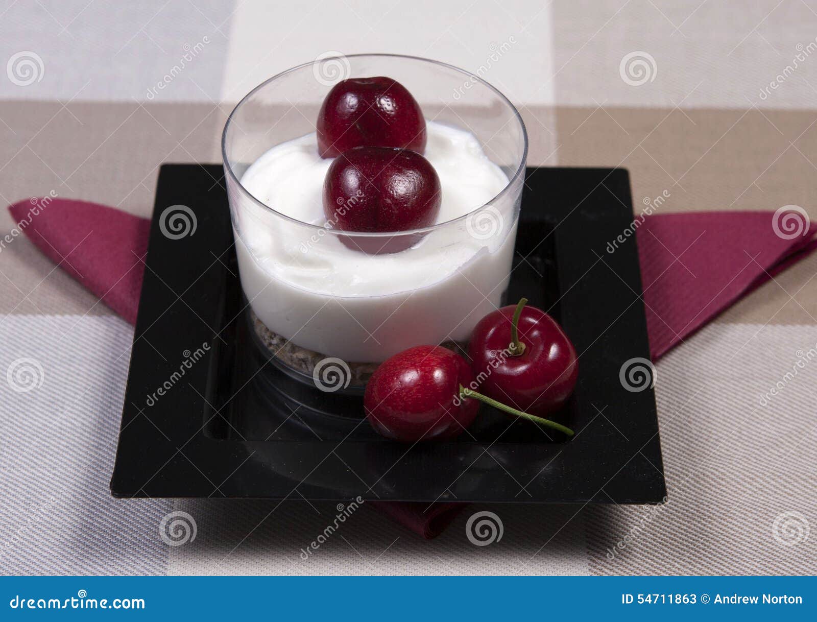 Yoghurt and fruit dessert stock image. Image of glass 54711863