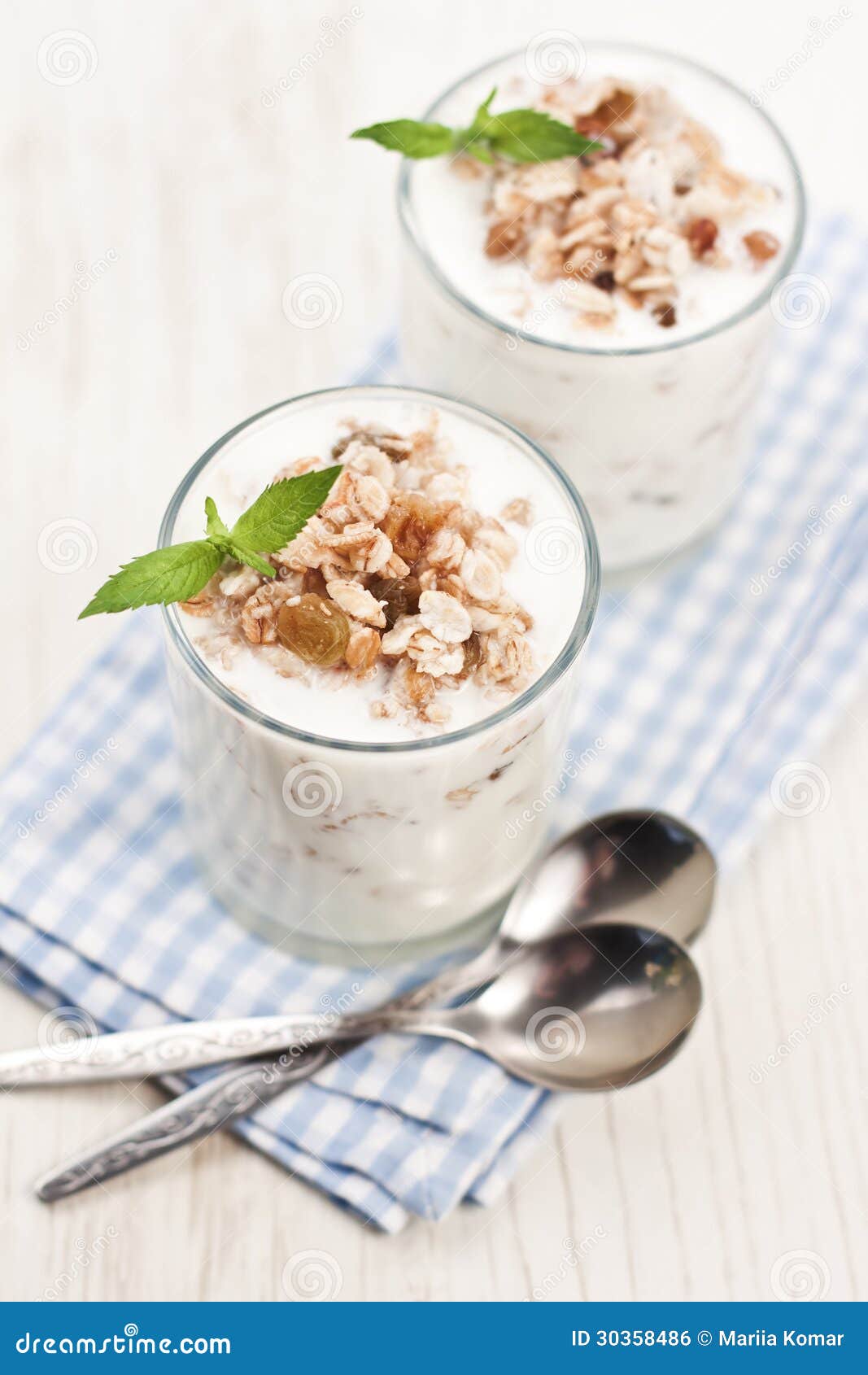 Yoghurt with muesli stock photo. Image of gourmet, cereal 30358486