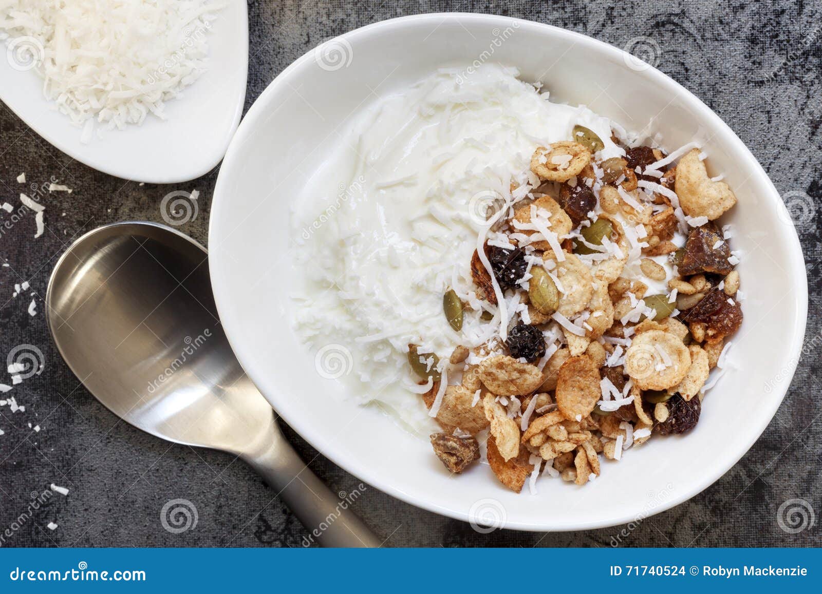 Yoghurt Muesli or Yogurt Granola with Coconut Stock Photo Image of