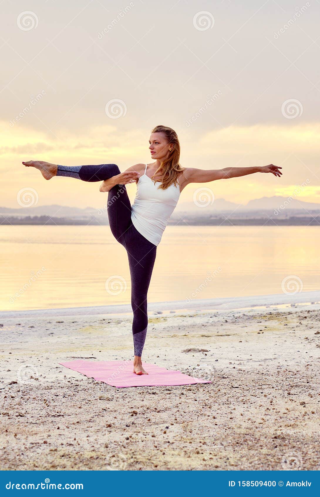 Yogi Woman Do Balancing Yoga Pose Outdoors Stock Photo - Image of