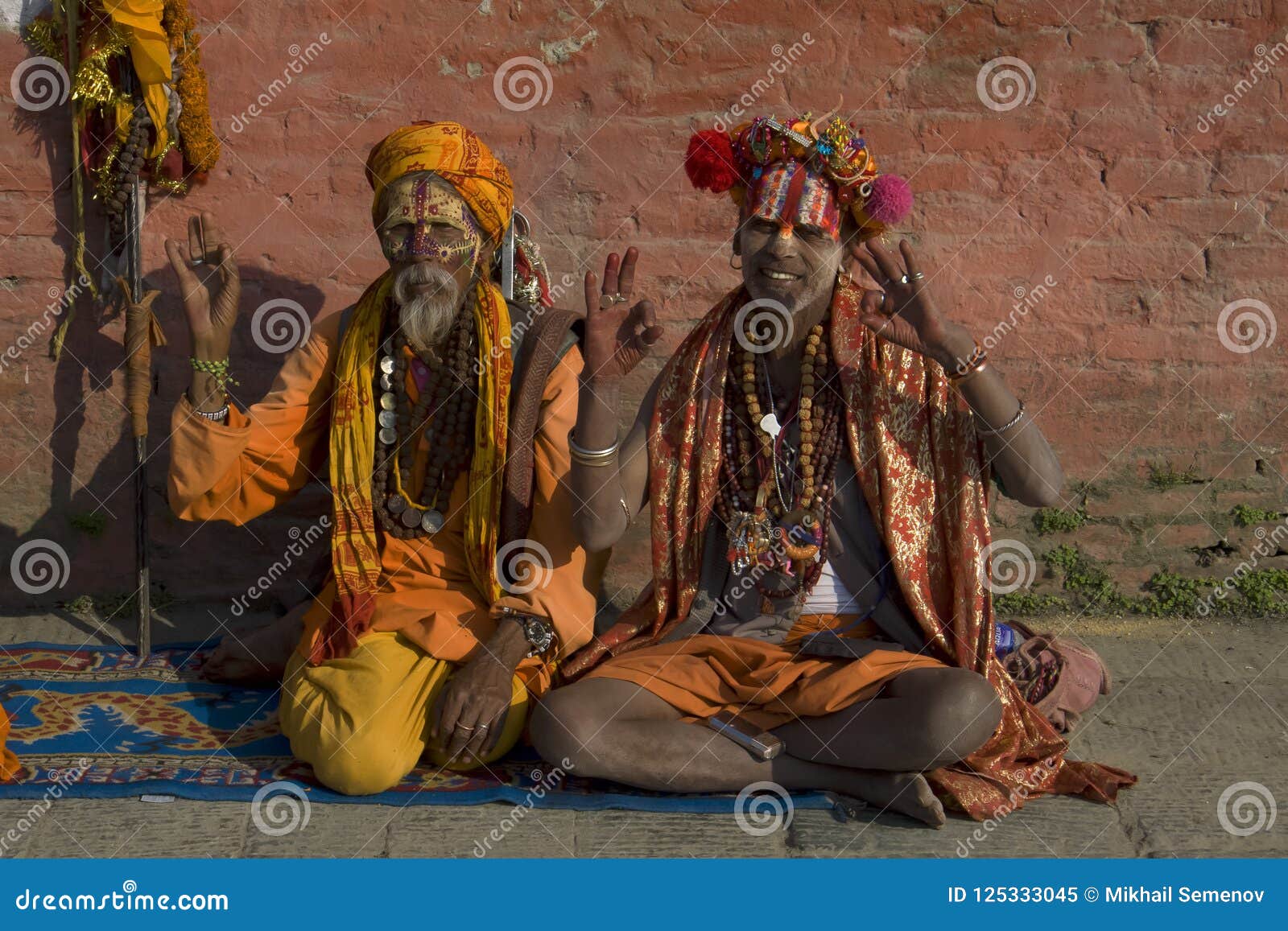 Yogis welcome you editorial image. Image of holy, monk - 125333045
