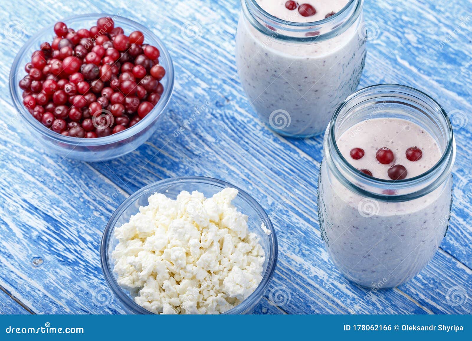 Yogurt with Cranberries on the Table Stock Photo Image of homemade