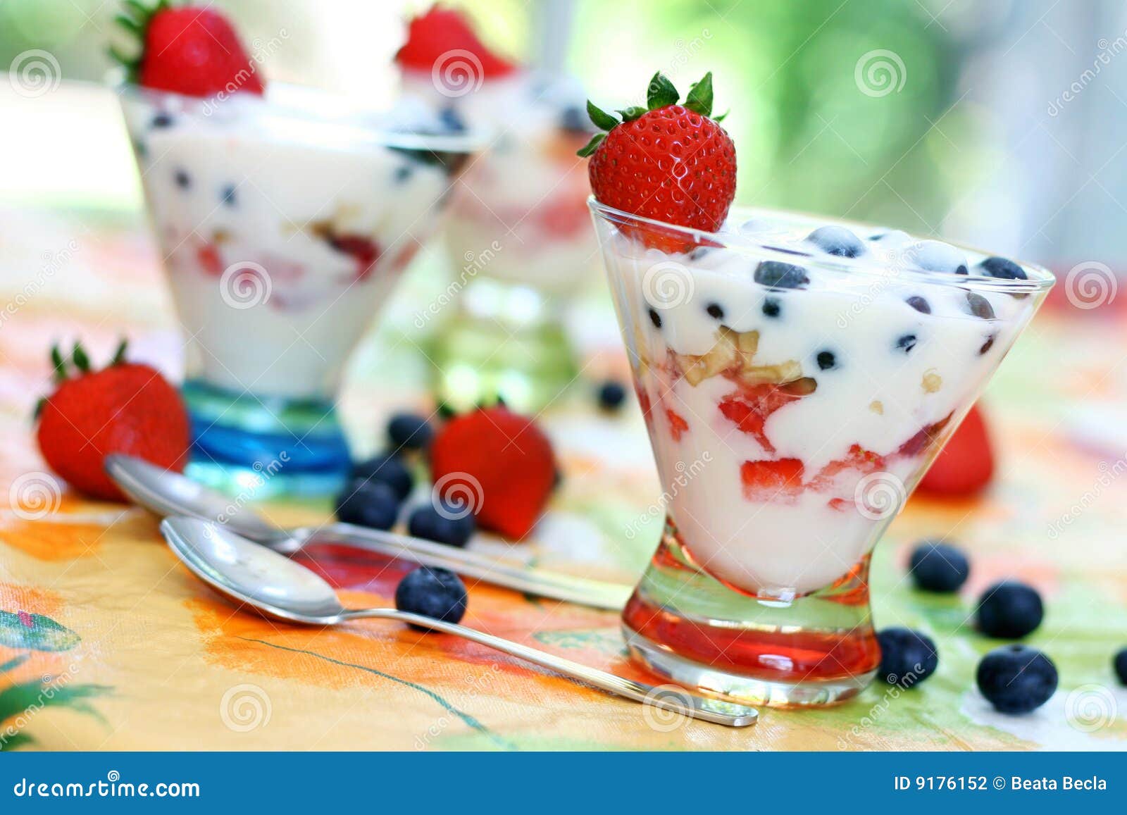 Yogurt and fruits parfait stock photo. Image of breakfast 9176152