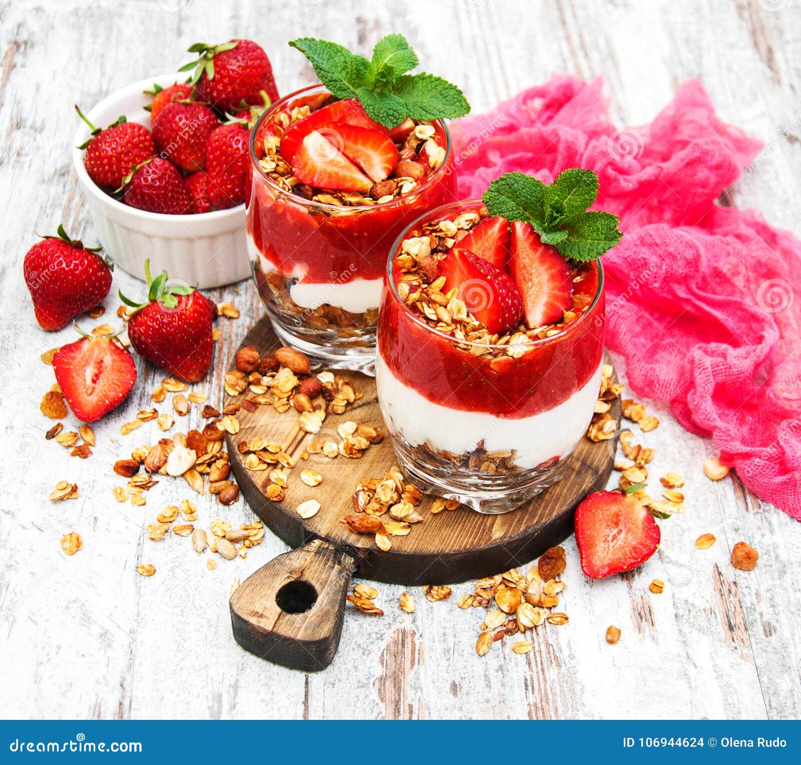 Yogurt and Granola for Breakfast Stock Photo Image of cream