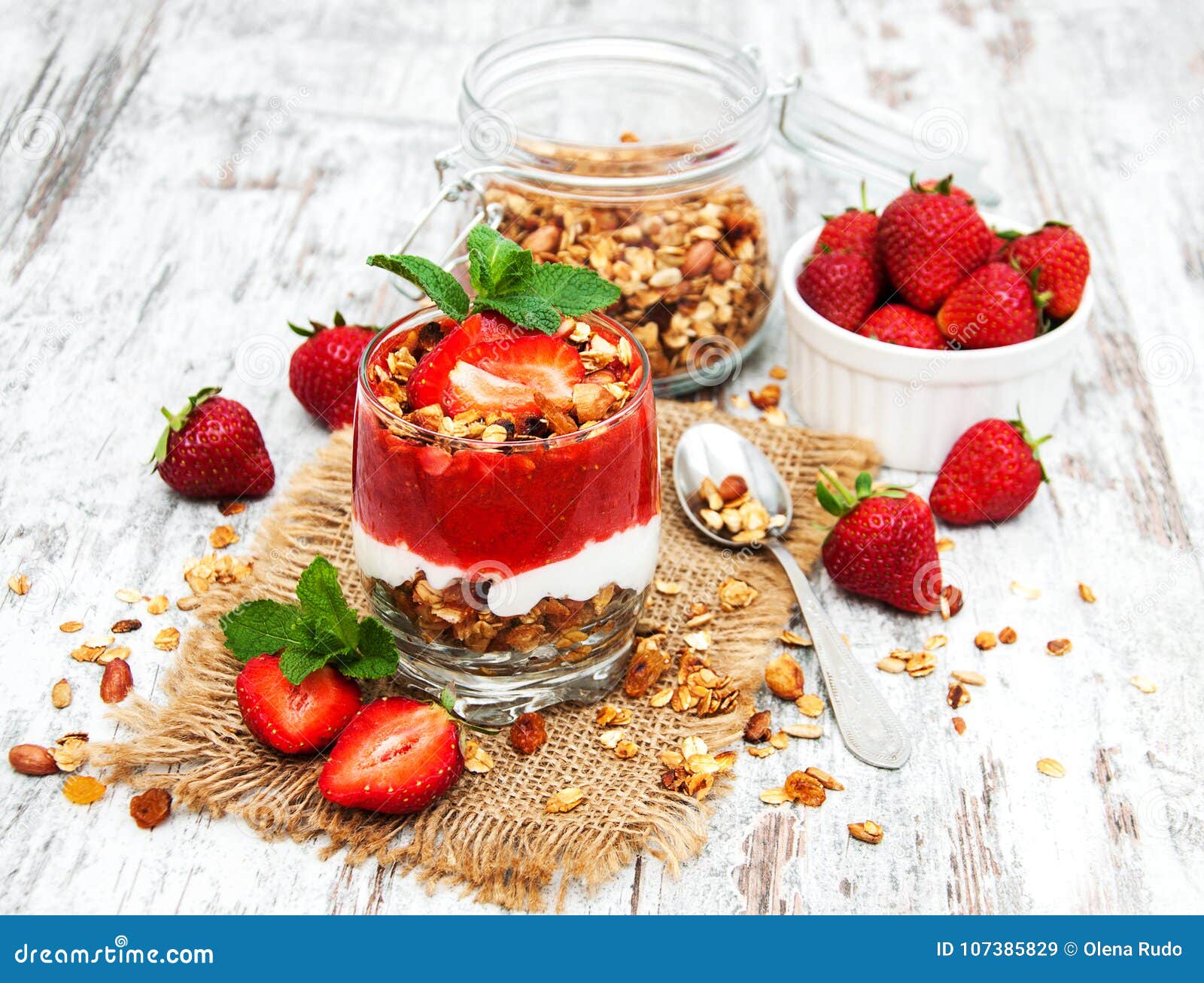 Yogurt and Granola for Breakfast Stock Image Image of grain, dairy