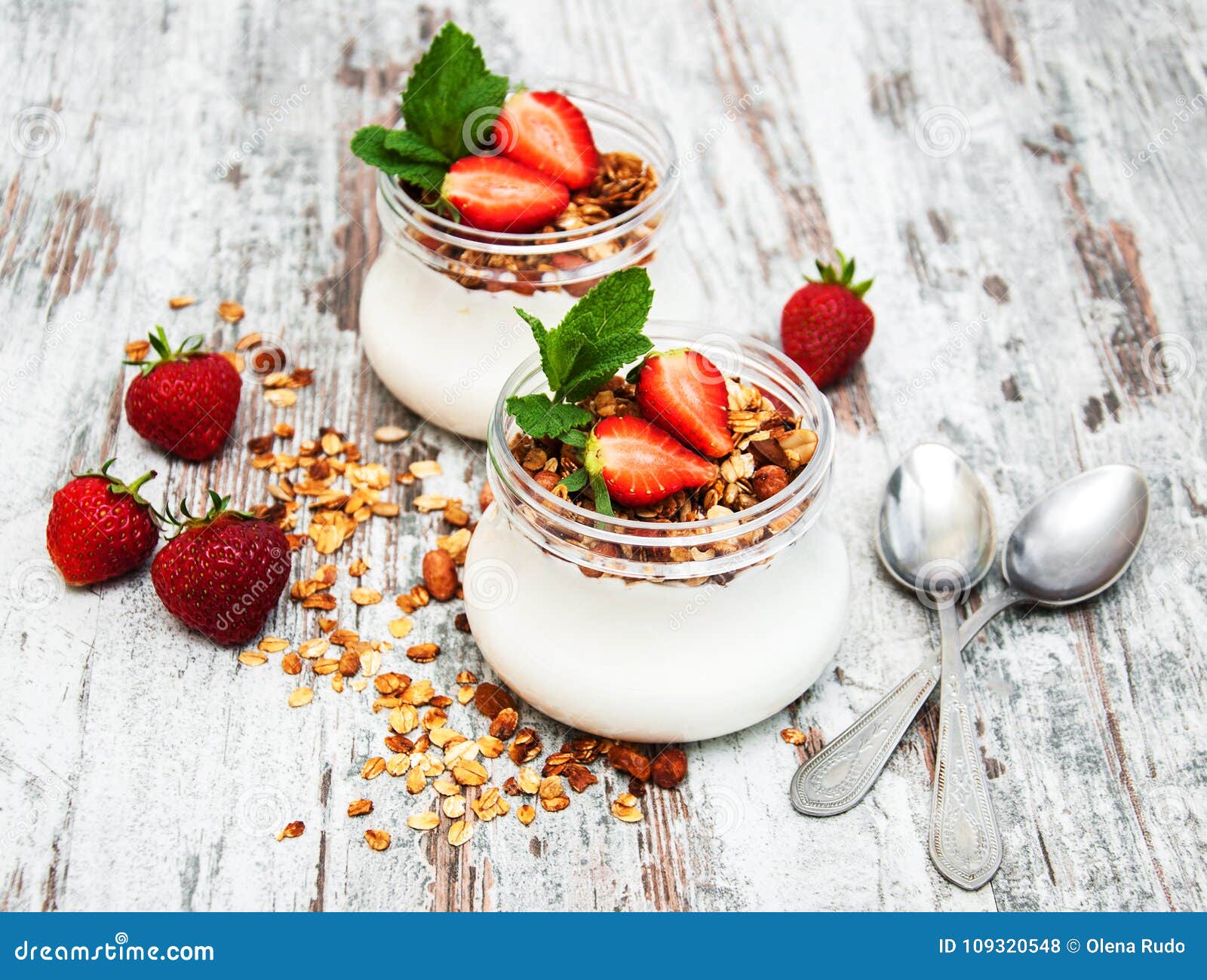 Yogurt and Granola for Breakfast Stock Photo Image of granola
