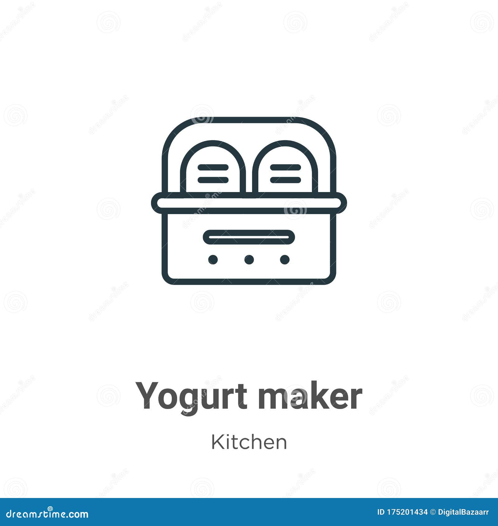Yogurt Maker Outline Vector Icon. Thin Line Black Yogurt Maker Icon