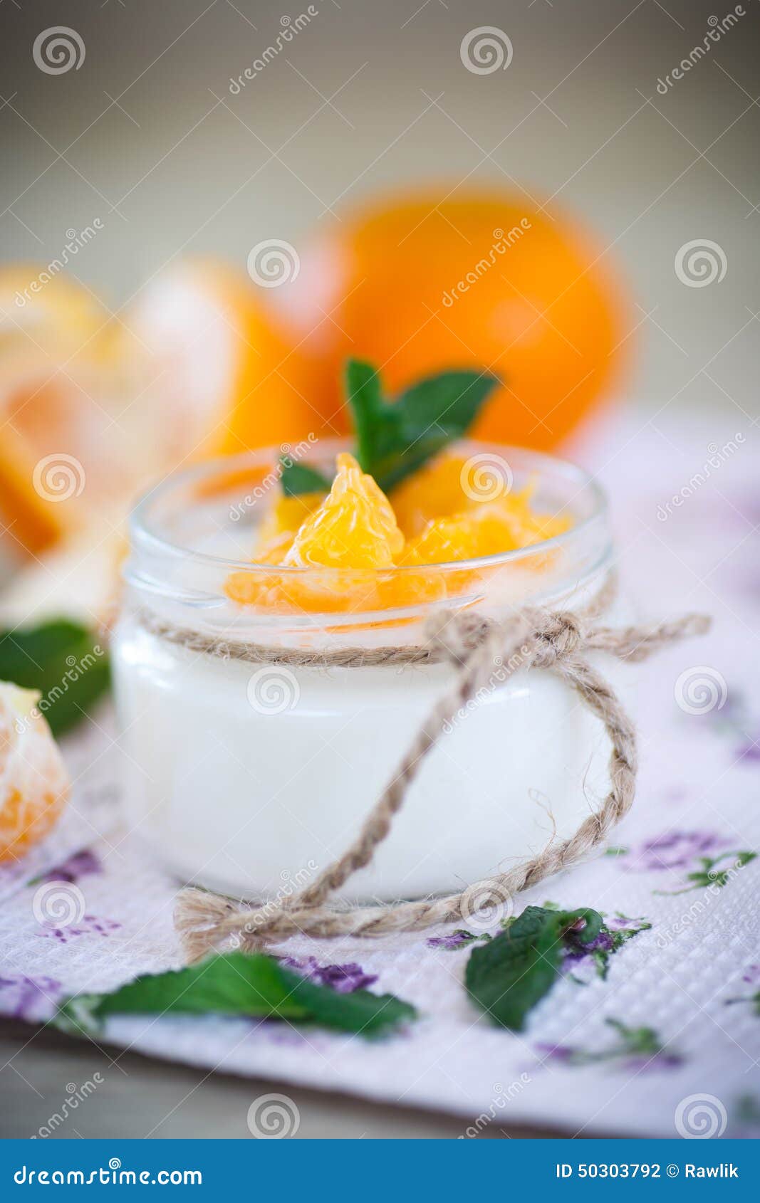 Yogurt with Mandarin Oranges Stock Photo Image of orange, ingredient