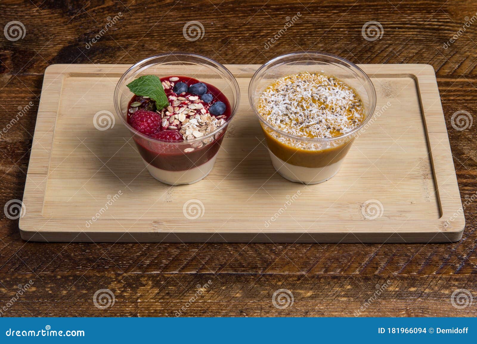 Yogurt Parfait with Chia Seeds Stock Photo Image of board, cuisine