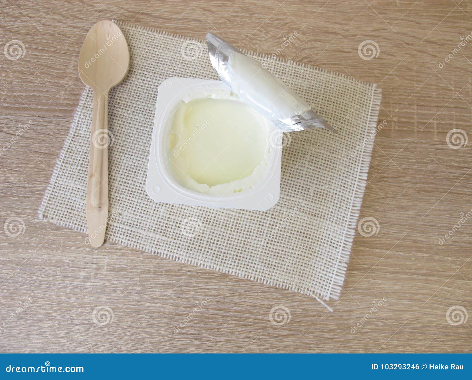 Yogurt in Plastic Cup with Aluminum Lid Stock Photo Image of natural