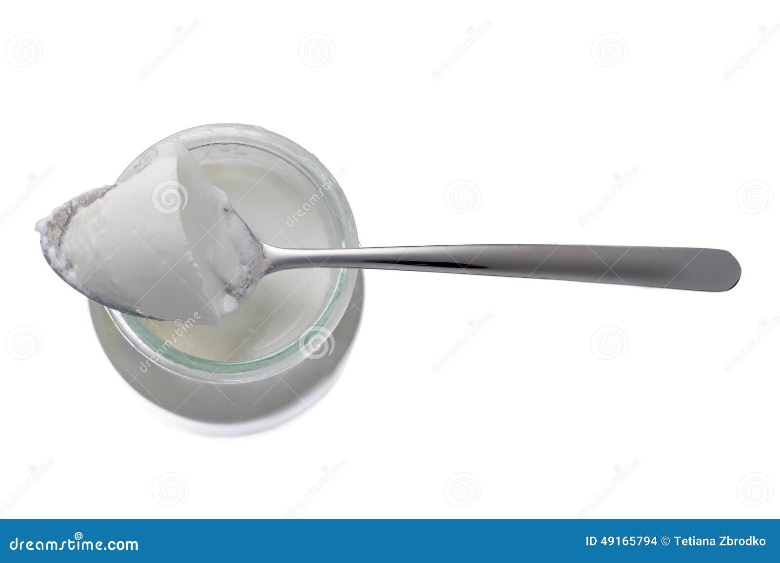 Yogurt with spoon stock photo. Image of classic, object 49165794